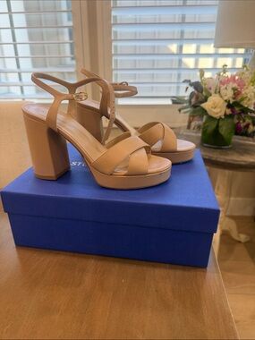 Stuart Weitzman adobe Dayna platform sandals in 8.5